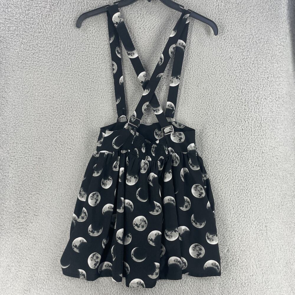 Hot Topic Suspender Skirt Womens Medium Black Moon Phases Adjustable Gothic Punk - Picture 7 of 9